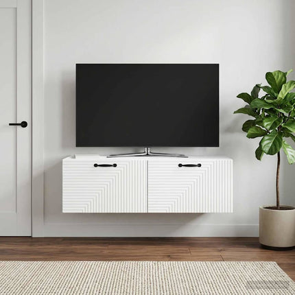Väggmonterad TV-bänk Vit 98 x 41 x 30 cm Konstruerat trä