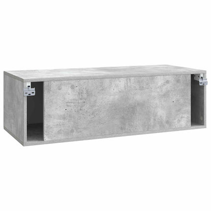 Väggmonterad TV-bänk Betonggrå 98 x 41 x 30 cm Konstruerat trä