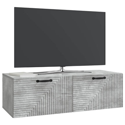 Väggmonterad TV-bänk Betonggrå 98 x 41 x 30 cm Konstruerat trä