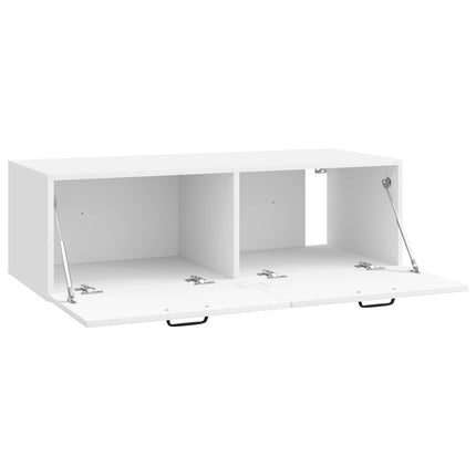 Väggmonterad TV-bänk Väggmonterad Vit högglans 98 x 41 x 30 cm
