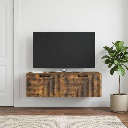Väggmonterad TV-bänk Rökt ek 98 x 41 x 30 cm Konstruerat trä