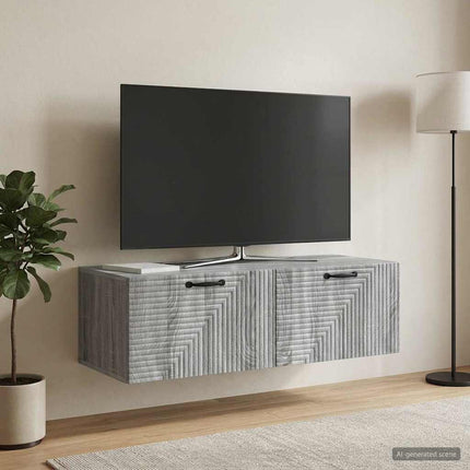 Väggmonterad TV-bänk Väggmonterad Grå sonoma-ek 98 x 41 x 30 cm