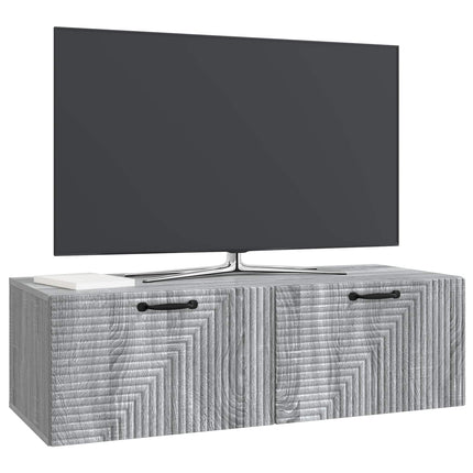 Väggmonterad TV-bänk Väggmonterad Grå sonoma-ek 98 x 41 x 30 cm