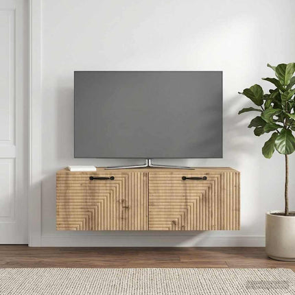 Väggmonterad TV-bänk 98 x 41 x 30 cm Artisan-ek Konstruerat trä