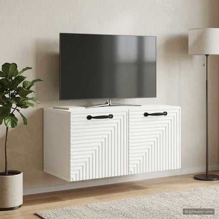 Väggmonterad TV-bänk Vit 59,5 x 31 x 30 cm Konstruerat trä