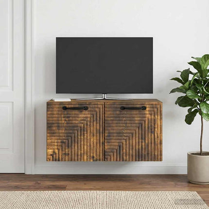 Väggmonterad TV-bänk Rökt ek 59,5 x 31 x 30 cm Konstruerat trä