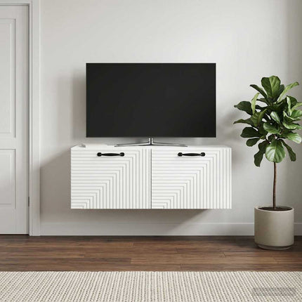 Väggmonterad TV-bänk Vit 78,5 x 31 x 30 cm Konstruerat trä
