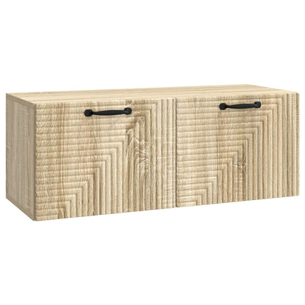 Väggmonterad TV-bänk Väggmonterad Sonoma-ek 78,5 x 31 x 30 cm