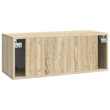 Väggmonterad TV-bänk Väggmonterad Sonoma-ek 78,5 x 31 x 30 cm