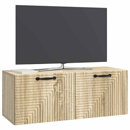 Väggmonterad TV-bänk Väggmonterad Sonoma-ek 78,5 x 31 x 30 cm