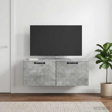 Väggmonterad TV-bänk Väggmonterad Betonggrå 78,5 x 31 x 30 cm