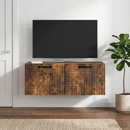 Väggmonterad TV-bänk Rökt ek 78,5 x 31 x 30 cm Konstruerat trä