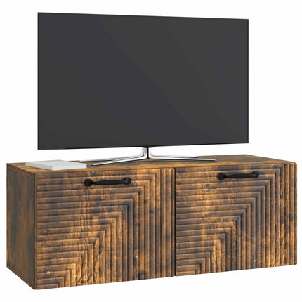 Väggmonterad TV-bänk Rökt ek 78,5 x 31 x 30 cm Konstruerat trä