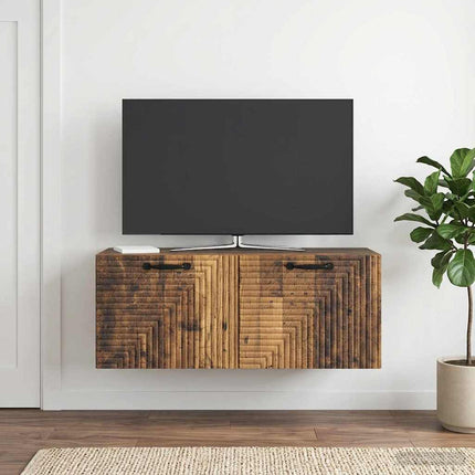 Väggmonterad TV-bänk Väggmonterad Gammalt trä 78,5 x 31 x 30 cm