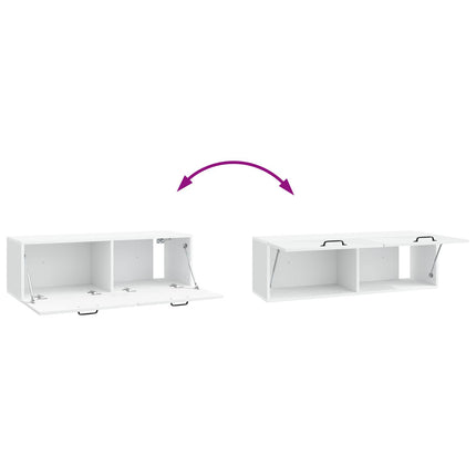 Väggmonterad TV-bänk Vit 98 x 31 x 30 cm Konstruerat trä