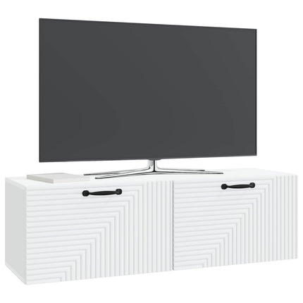 Väggmonterad TV-bänk Vit 98 x 31 x 30 cm Konstruerat trä