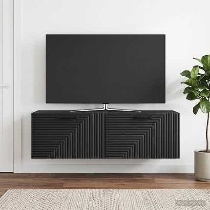 Väggmonterad TV-bänk Svart 98 x 31 x 30 cm Konstruerat trä
