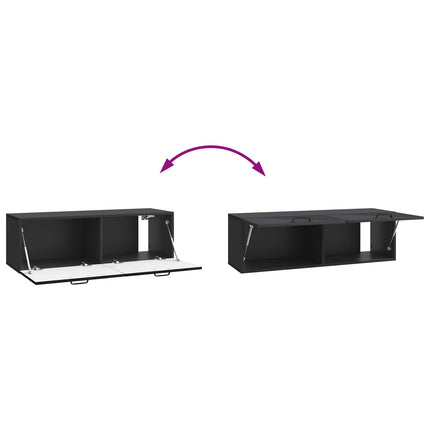 Väggmonterad TV-bänk Svart 98 x 31 x 30 cm Konstruerat trä