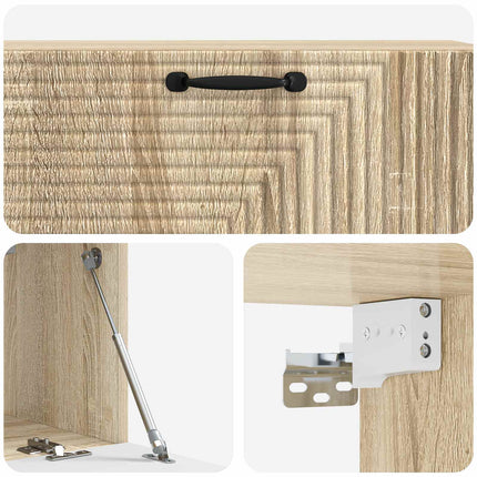 Väggmonterad TV-bänk Sonoma-ek 98 x 31 x 30 cm Konstruerat trä
