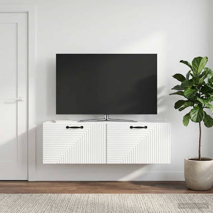 Väggmonterad TV-bänk Väggmonterad Vit högglans 98 x 31 x 30 cm