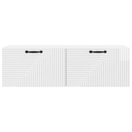 Väggmonterad TV-bänk Väggmonterad Vit högglans 98 x 31 x 30 cm