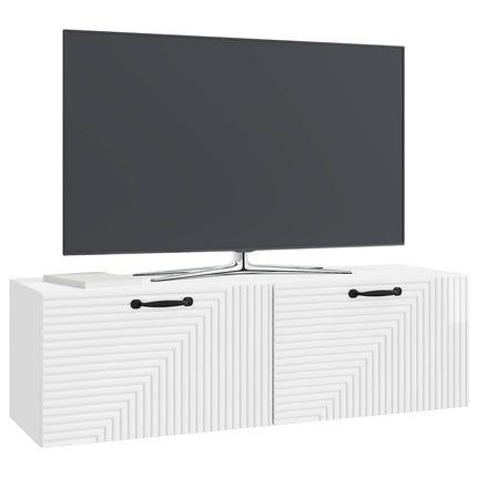 Väggmonterad TV-bänk Väggmonterad Vit högglans 98 x 31 x 30 cm