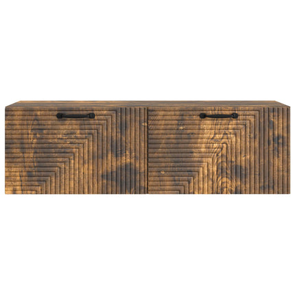 Väggmonterad TV-bänk Rökt ek 98 x 31 x 30 cm Konstruerat trä