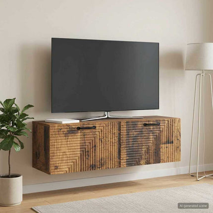 Väggmonterad TV-bänk Väggmonterad Gammalt trä 98 x 31 x 30 cm