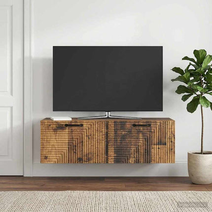 Väggmonterad TV-bänk Väggmonterad Gammalt trä 98 x 31 x 30 cm