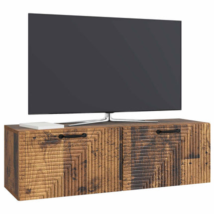 Väggmonterad TV-bänk Väggmonterad Gammalt trä 98 x 31 x 30 cm