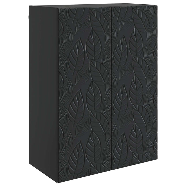 Väggmonterat skåp 66 x 34,5 x 90 cm Konstruerat trä Svart