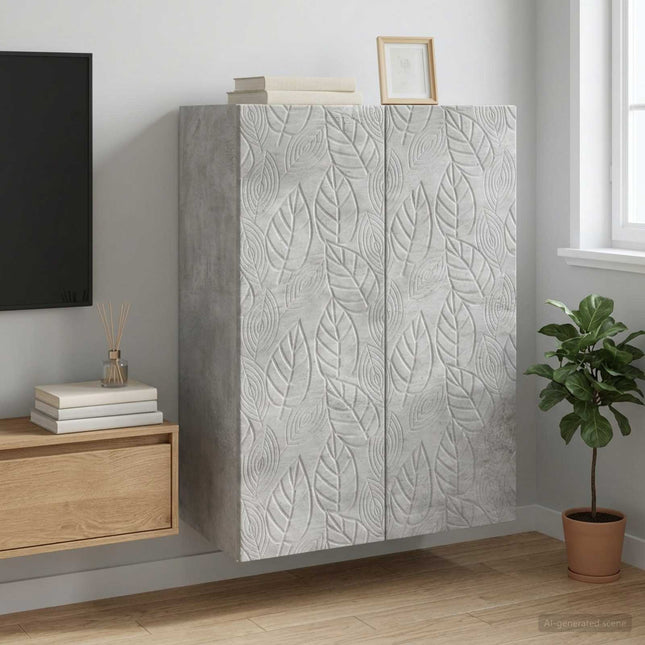 Väggmonterat skåp 66 x 34,5 x 90 cm Konstruerat trä Betonggrå