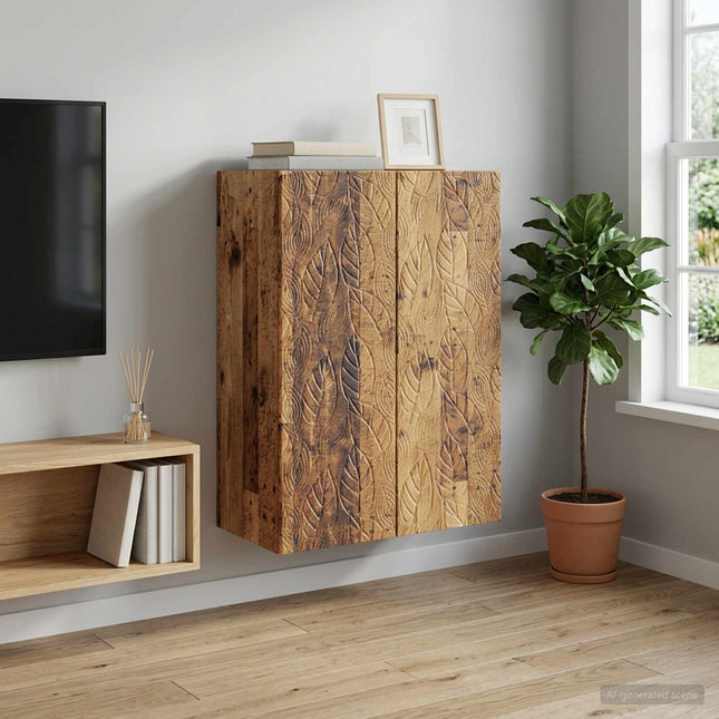 Väggmonterat skåp 66 x 34,5 x 90 cm Konstruerat trä Gammalt trä