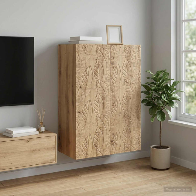 Väggmonterat skåp 66 x 34,5 x 90 cm Konstruerat trä Artisan-ek