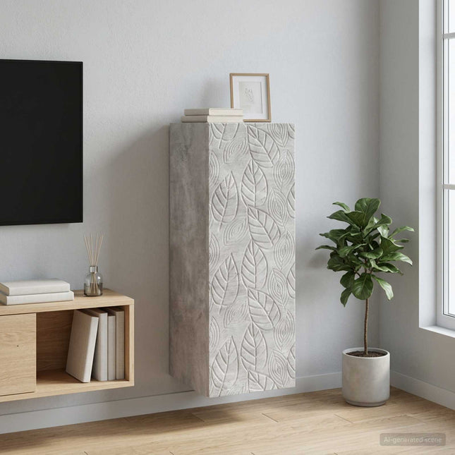 Väggmonterat skåp 33 x 34,5 x 90 cm Konstruerat trä Betonggrå