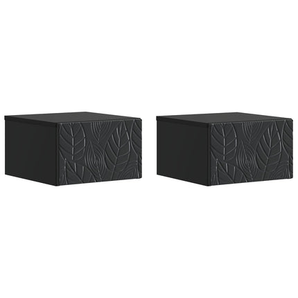 Väggmonterad sidobord 2 pcs Svart 34,5 x 33 x 20 cm