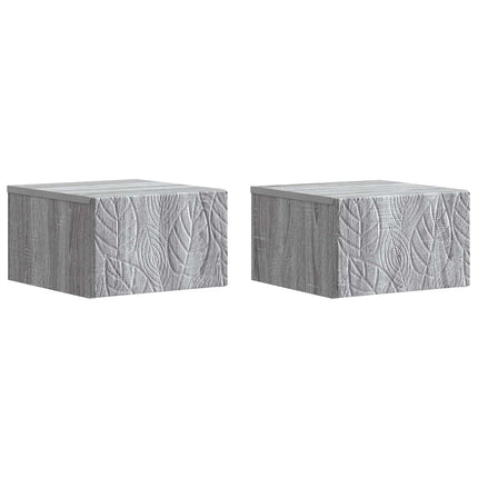 Väggmonterad sidobord 2 pcs Grå Sonoma 34,5 x 33 x 20 cm