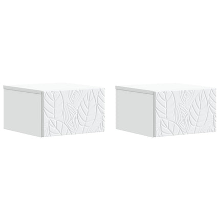 Väggmonterat Sängbord 2 pcs Vit 49 x 34,5 x 20 cm