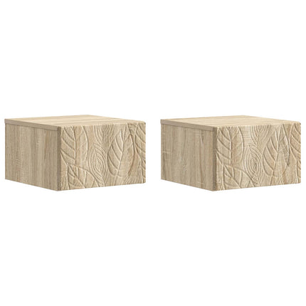 Väggmonterat Sängbord 2 pcs Sonoma-ek 49 x 34,5 x 20 cm