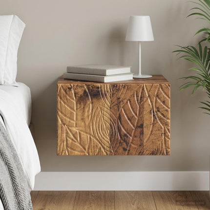 Väggmonterat Sängbord Gammalt trä 49 x 34,5 x 20 cm