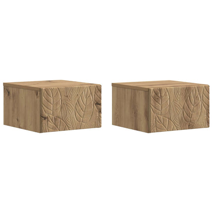 Väggmonterat Sängbord 2 pcs Artisan-ek 49 x 34,5 x 20 cm