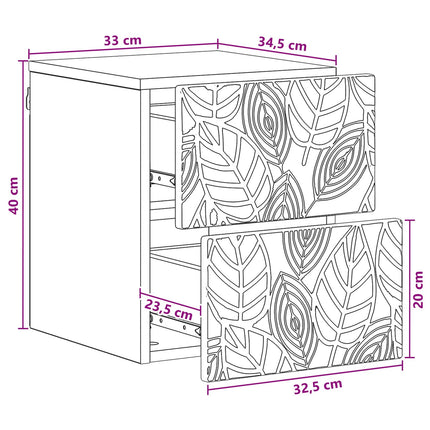 Väggmonterat Sängbord Vit 34,5 x 33 x 40 cm Konstruerat trä