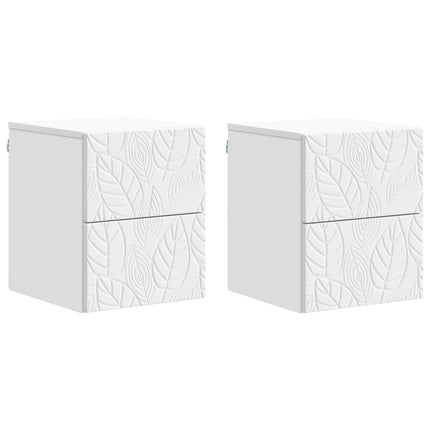 Väggmonterat Sängbord 2 pcs Vit 34,5 x 33 x 40 cm