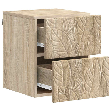 Väggmonterat Sängbord 2 pcs Sonoma-ek 34,5 x 33 x 40 cm