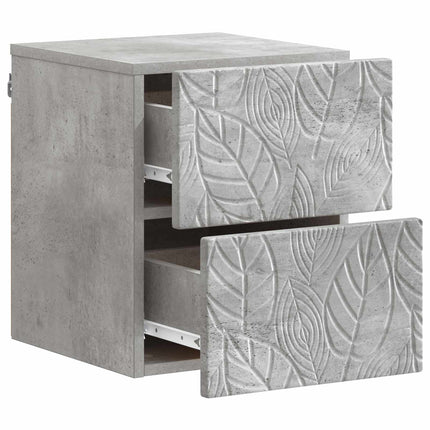 Väggmonterat Sängbord 2 pcs Betonggrå 34,5 x 33 x 40 cm