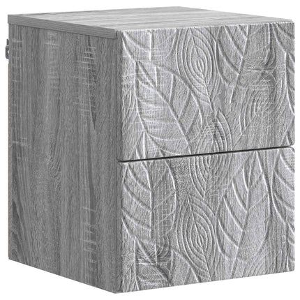 Väggmonterat Sängbord 2 pcs Grå Sonoma 34,5 x 33 x 40 cm