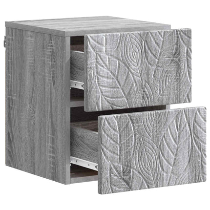 Väggmonterat Sängbord 2 pcs Grå Sonoma 34,5 x 33 x 40 cm