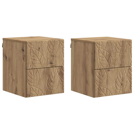 Väggmonterat Sängbord 2 pcs Artisan-ek 34,5 x 33 x 40 cm