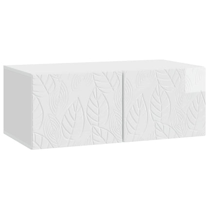 Väggmonterad TV-bänk 59,5 x 41 x 30 cm Vit högglans