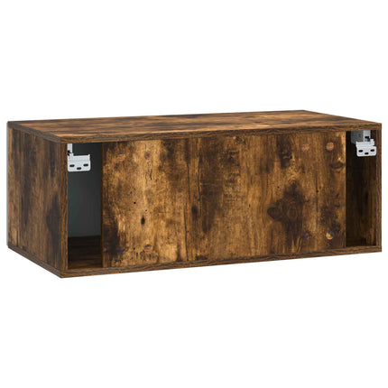 Väggmonterad TV-bänk 59,5 x 41 x 30 cm Rökt ek Konstruerat trä